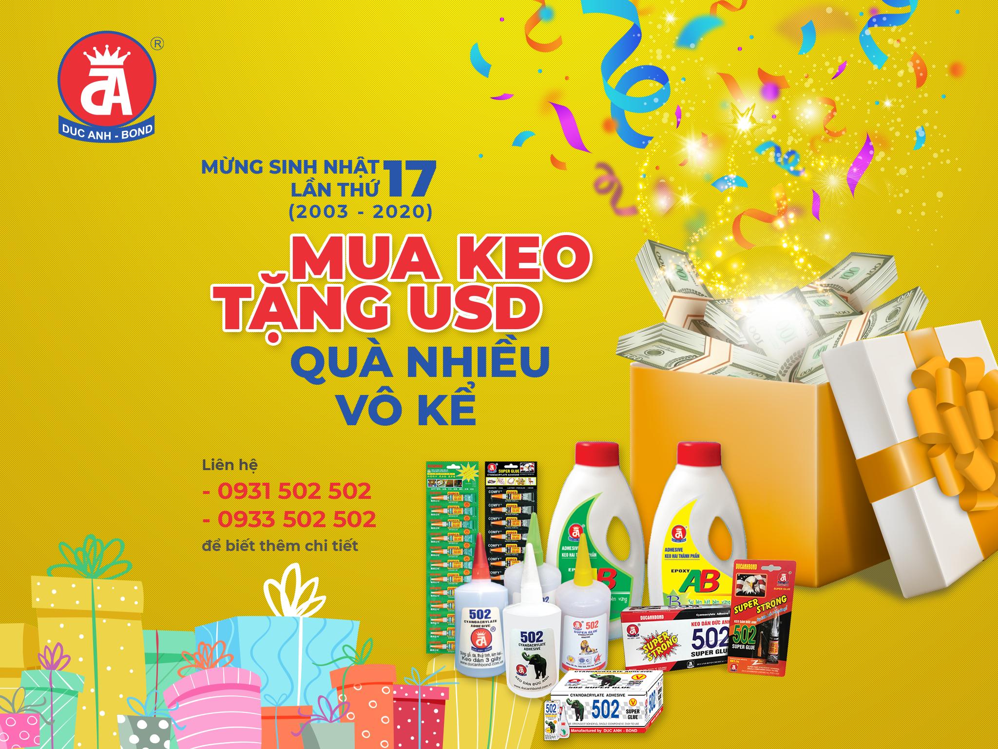 Chương trình mua keo tặng USD